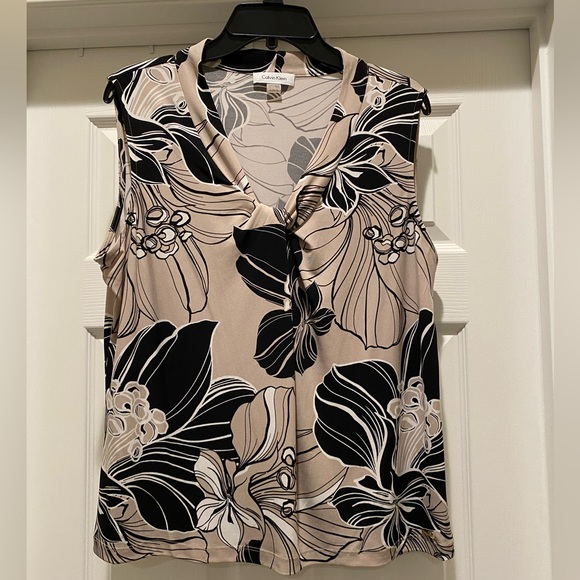 Calvin Klein Tops - Woman’s Calvin Klein black and tan blouse